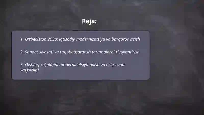 Oʻzbekiston 2030 taraqqiyot strategiyasi 2