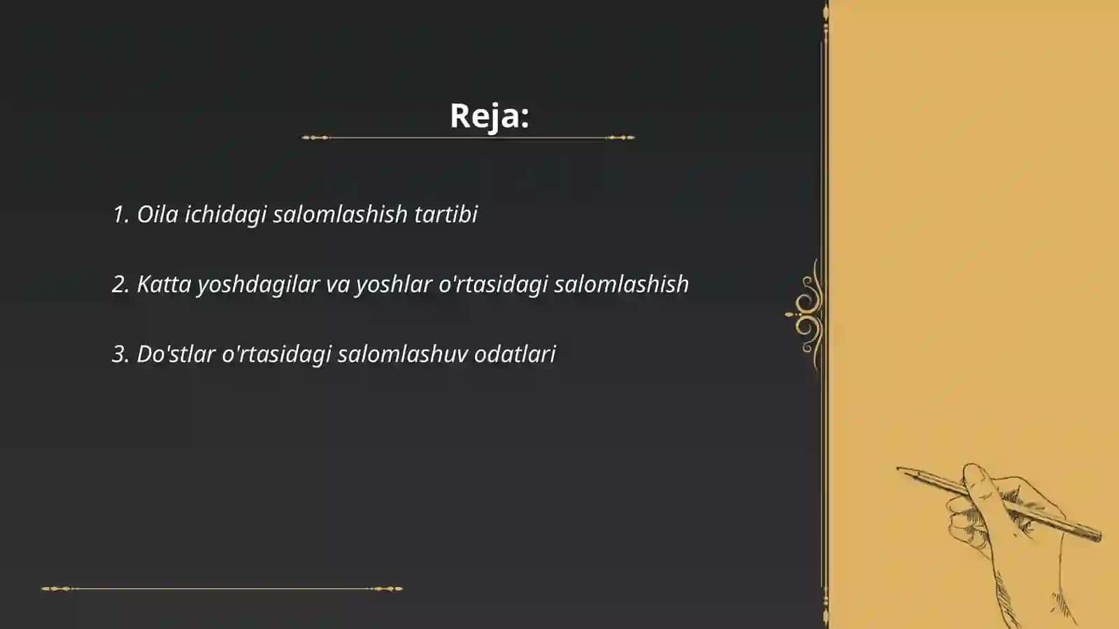 Salomlashish tartibi 2