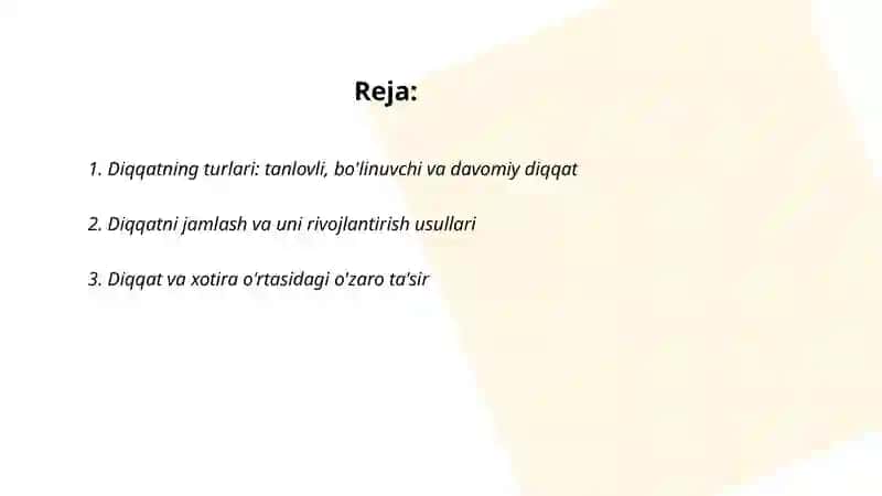 Diqqat, idrok va tafakkur 2