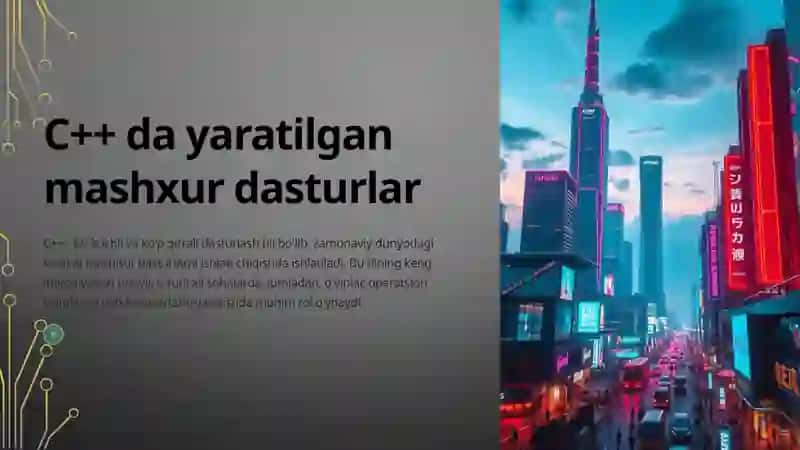 C++ dasturlash tili boyicha yaratilgan mashhur dasturlar 2