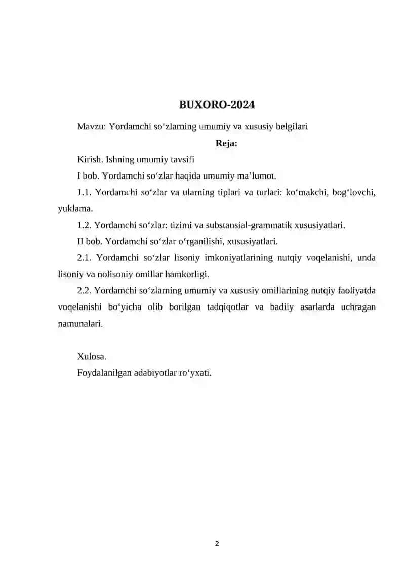 Yordamchi so‘zların umumiy va xususiy belgilari 2
