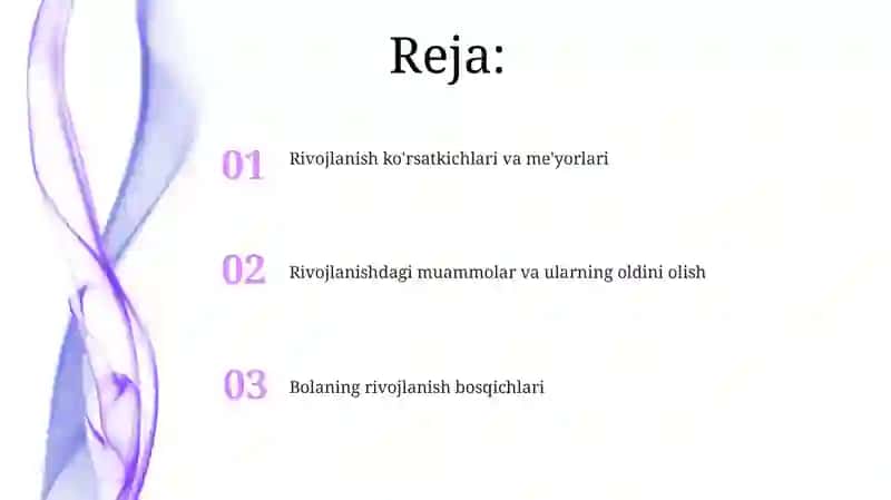 Bolalarning rivojlanish xaritasi 2