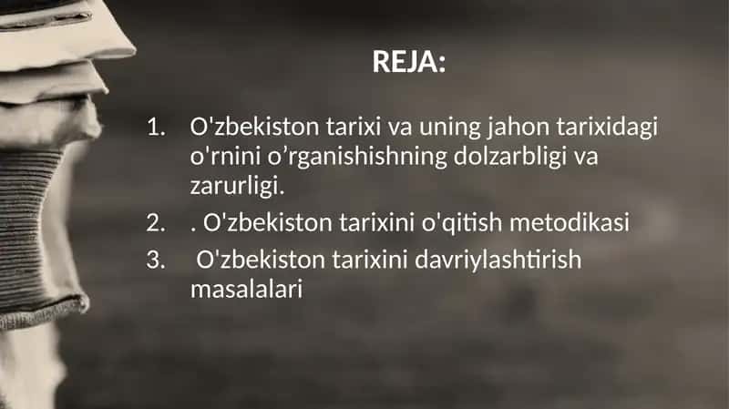 O'ZBEKISTON TARIXI FANIGA KIRISH 2