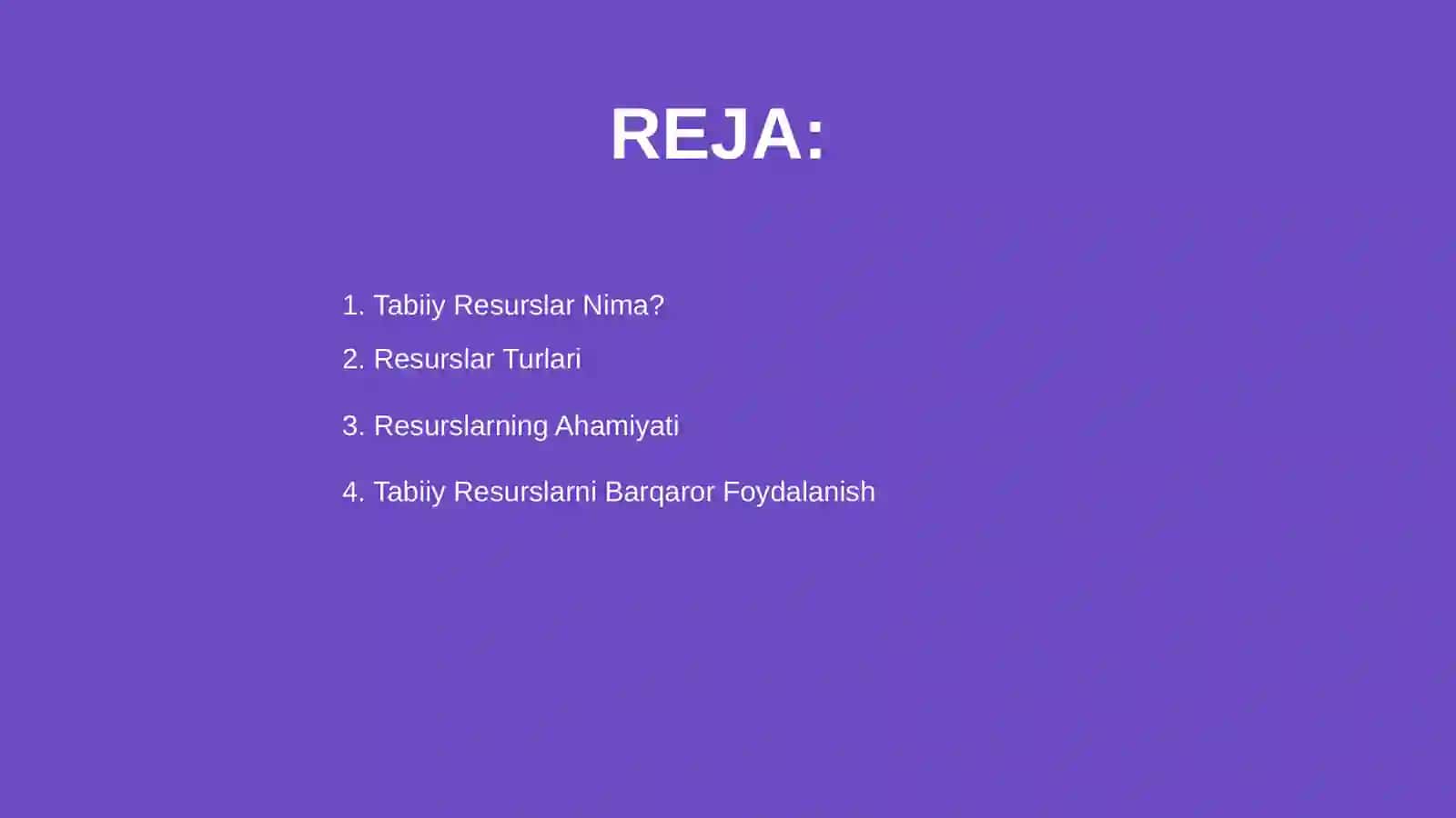 Tabiiy Resurslar va ulardan Oqilona foydalanish 2