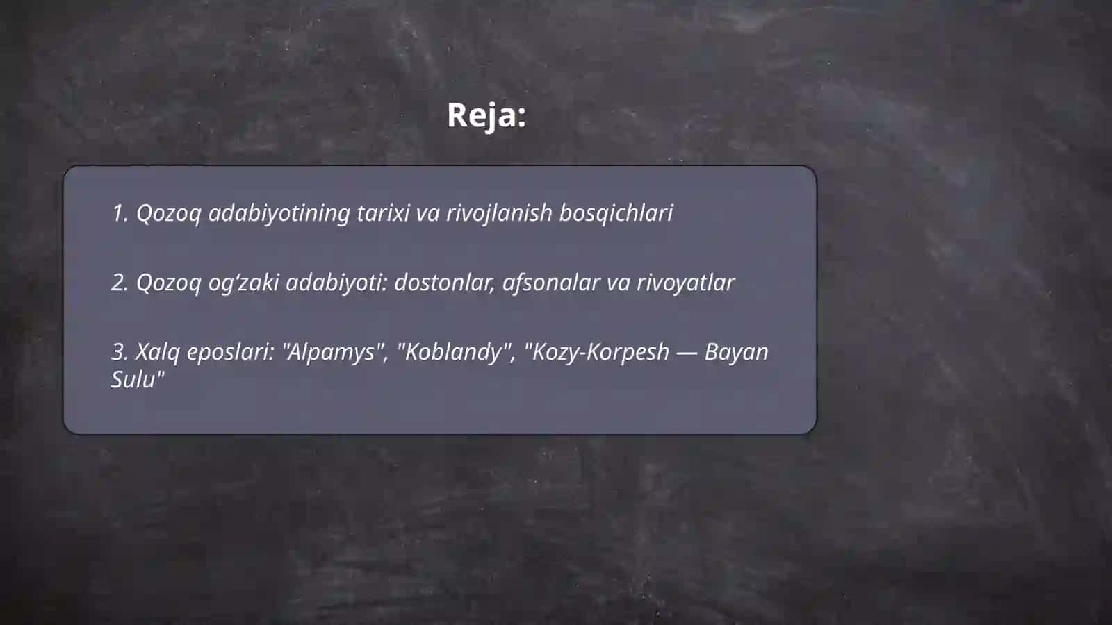 Qozoq adabiyoti haqida ma'lumot olish va oʻrganish 2