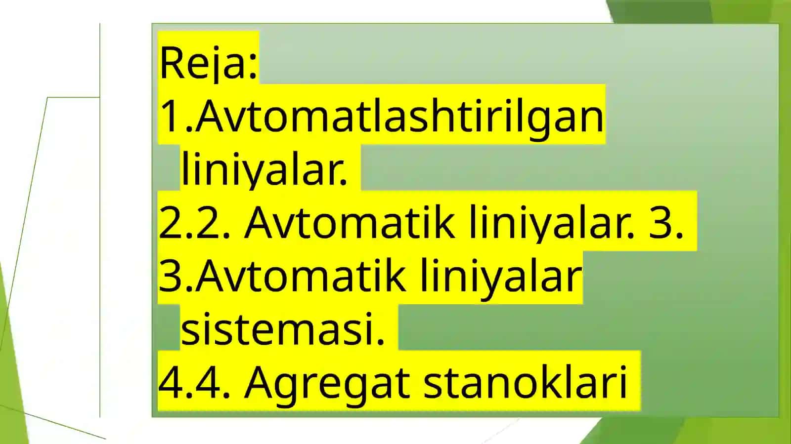 Avtomatlashtirilgan liniyalar 2