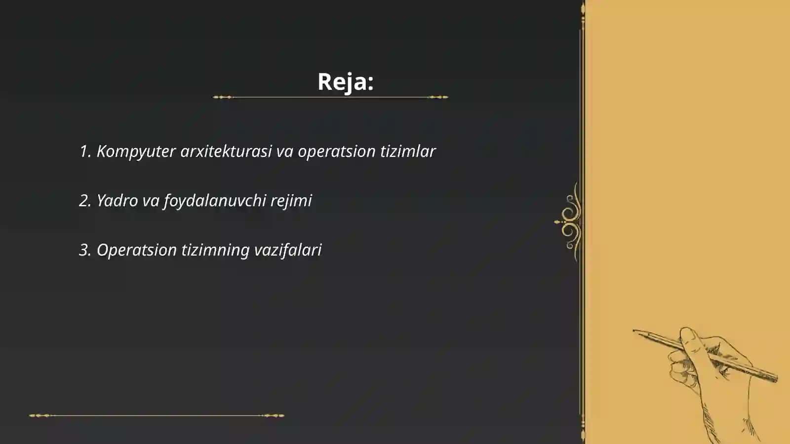 Kompyuter arxitekturasi va operatsion tizimlar 2