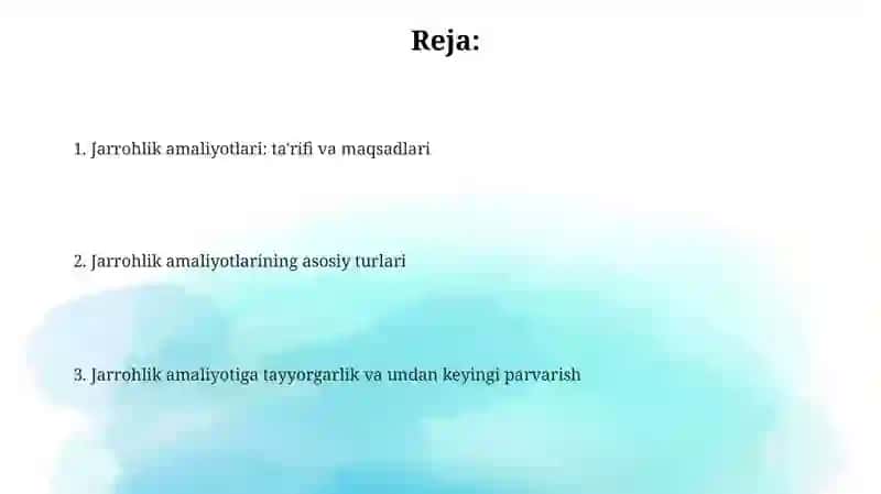 Jarrohlik operatsiyalari haqida va uning turlari 2
