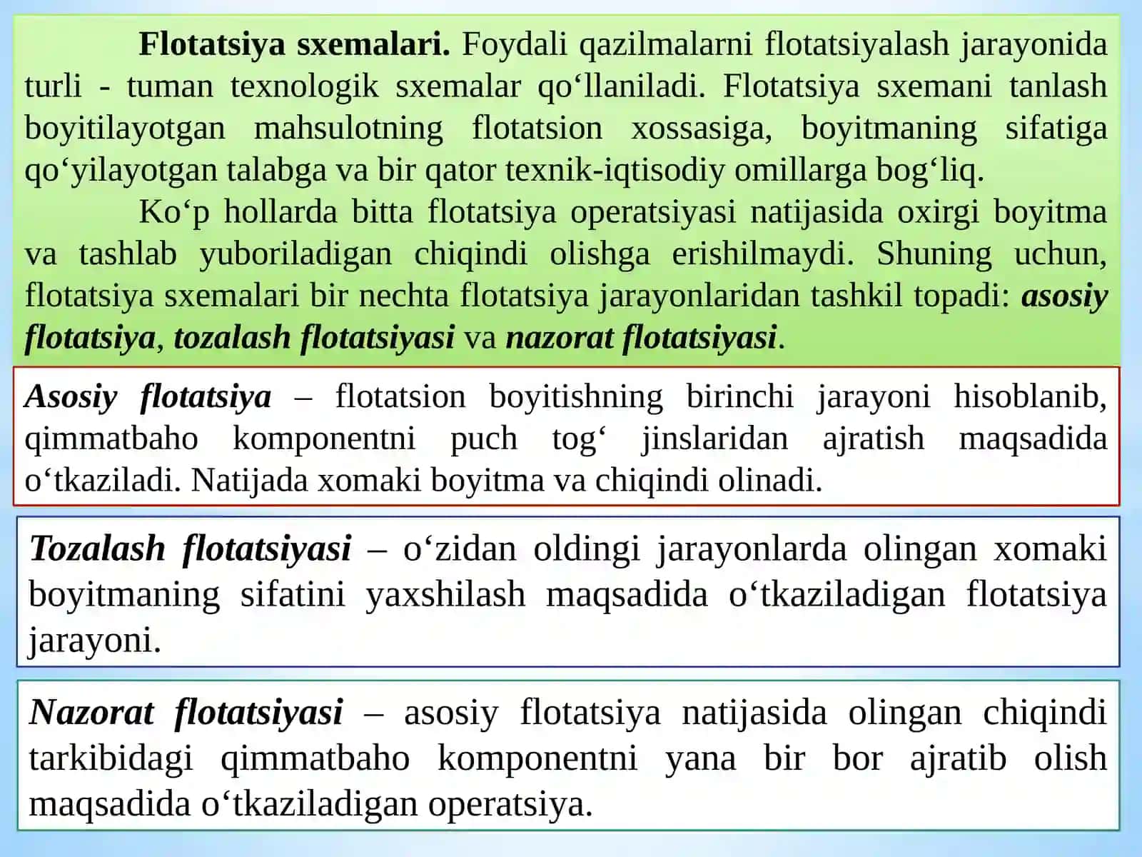 FLOTATSIYA SXEMALARI 2