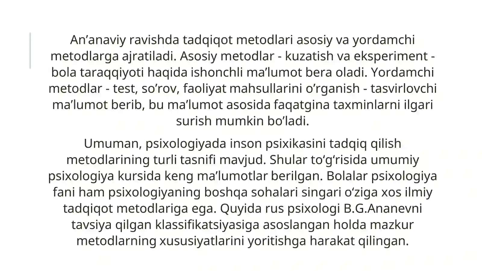 UMUMIY PSIXOLOGIYADA METODOLOGIYA 2