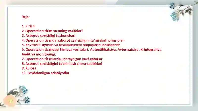 Axborot xavfsizligi va uning asosiy tushunchalari 2