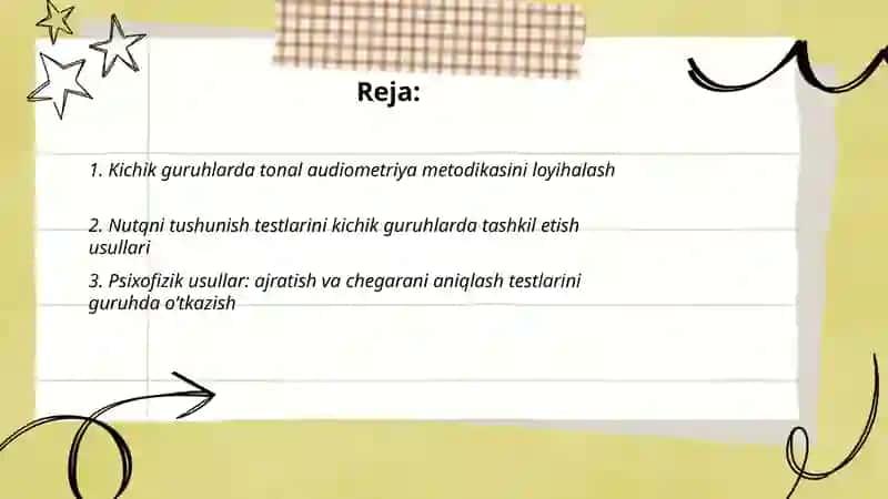 Kichik guruhlarda tonal audiometriya metodikasini loyihalash 2