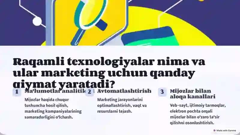 Raqamli texnologiyalar marketingda 2