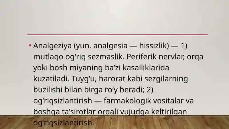 Analgeziya qiladigan vositalar 2