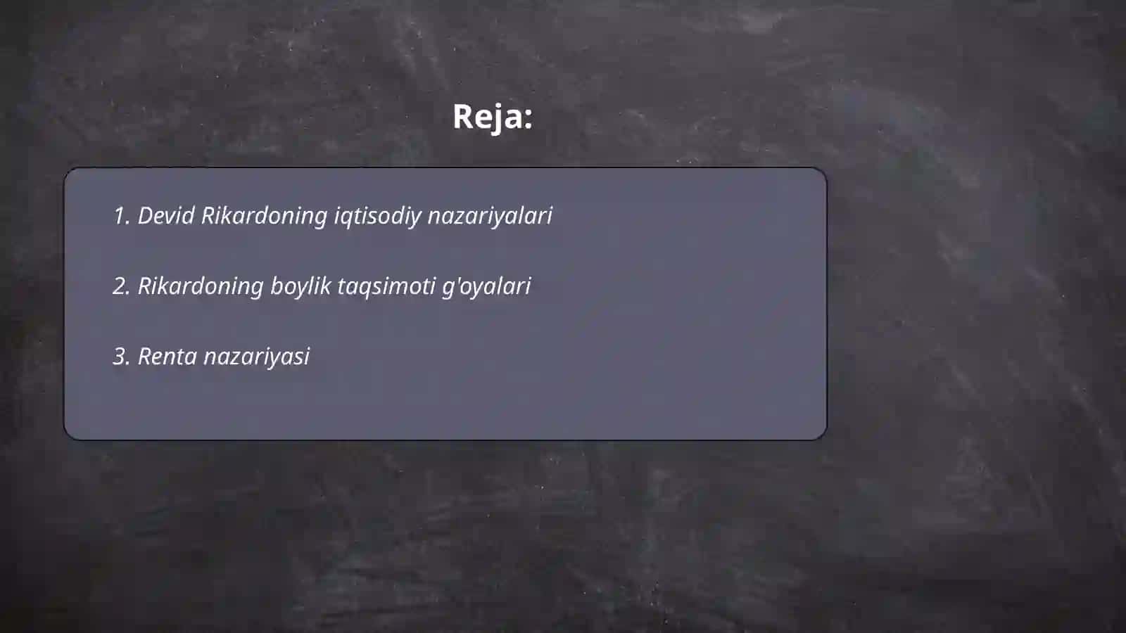 Devid Rikardoning iqtisodiy talimoti 2