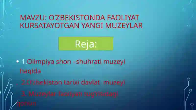 Olimpiya shon –shuhrati muzeyi haqida 2