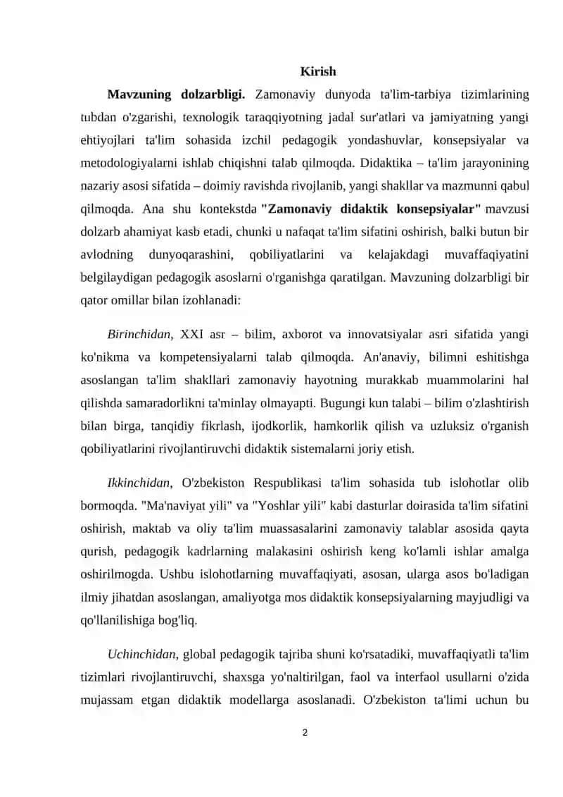 ZAMONAVIY DIDAKTIK KONSEPSIYALAR 2