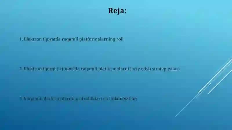 Elektron tijoratda raqamli platformalar 2