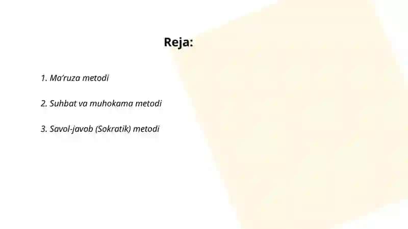 Taʼlimning ogʻzaki metodlari 2