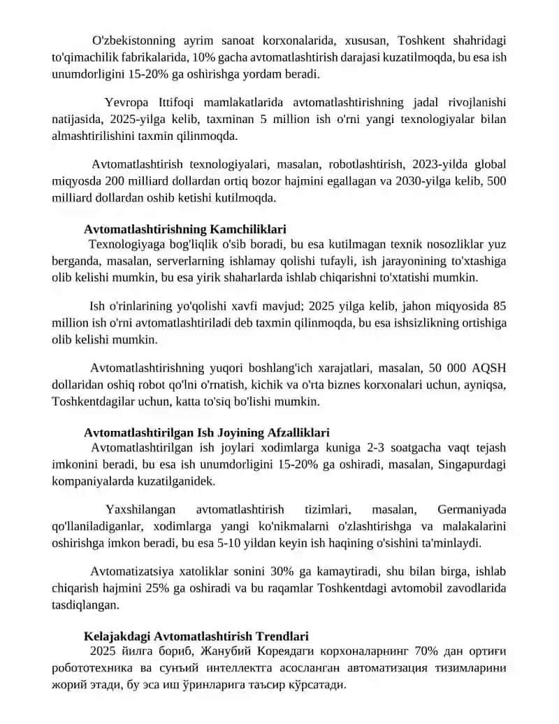 Avtomatlashtirilgan ish joyi 2