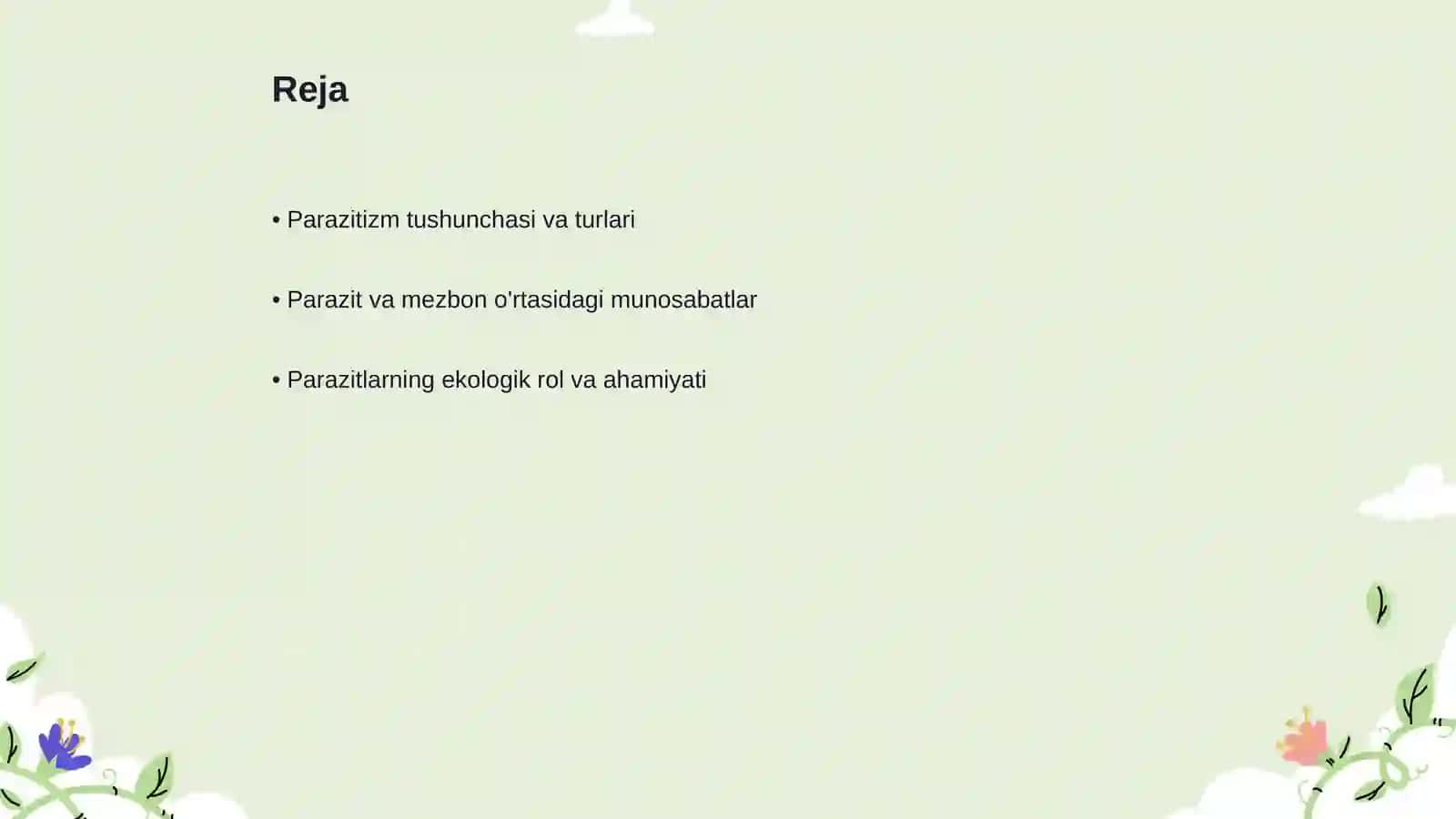 Parazit va parazitizm munosabatlar 2
