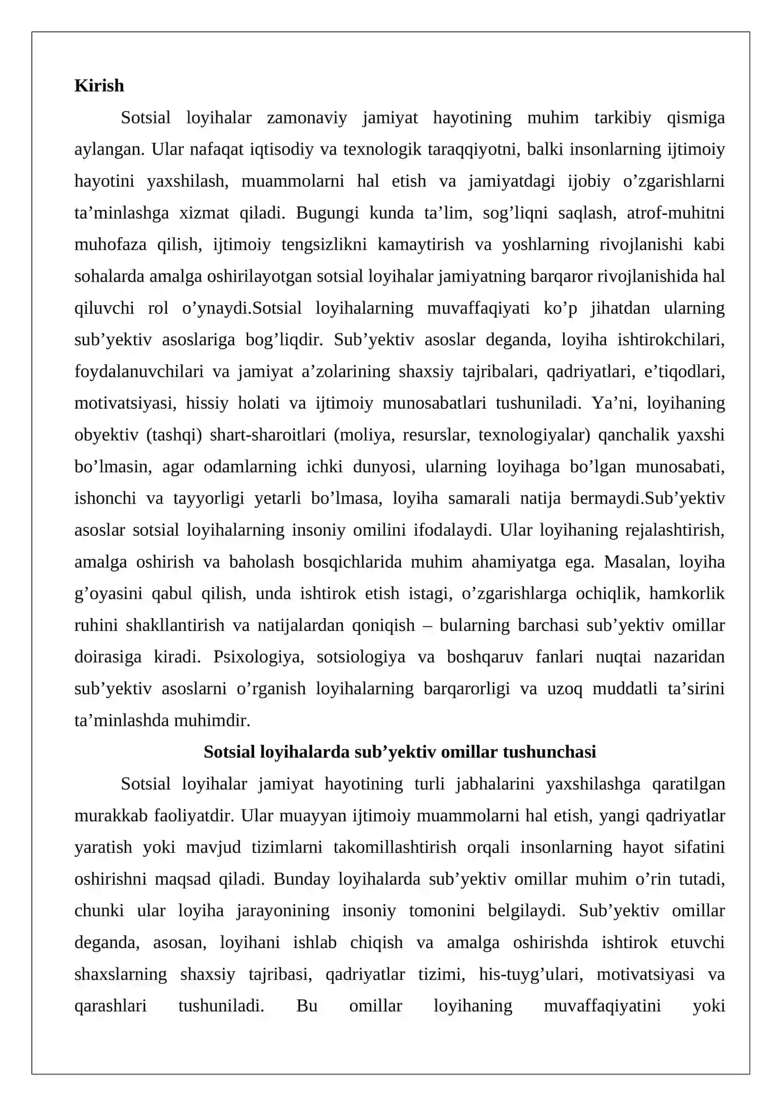 Sotsial loyihalarning sub’yektiv asoslari 2