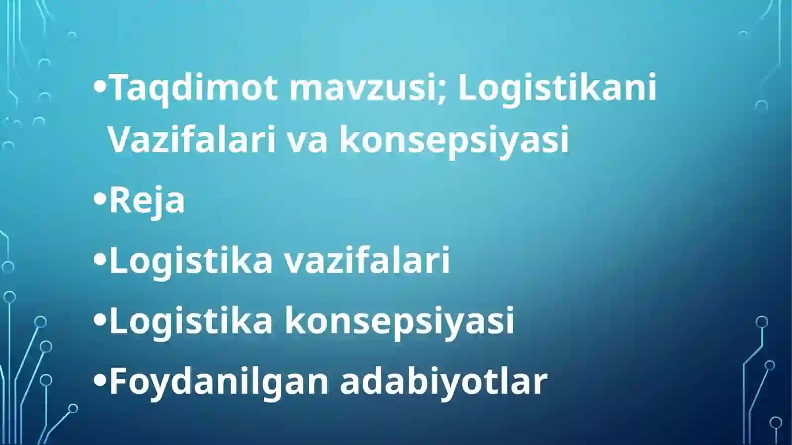 Logistikani Vazifalari va konsepsiyasi 2