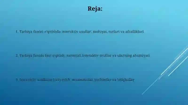 Tarbiya fanini o'qitishda interaktiv usullar 2