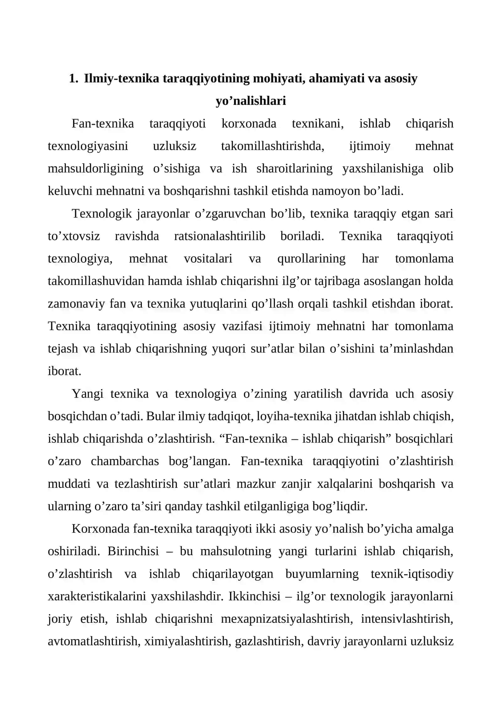 Sanoatda ilmiy texnik taraqqiyot va ilmiy texnik revolyutsiya 2