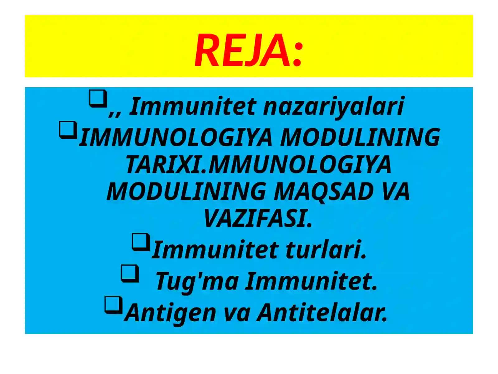 Immunitet nazariyasi 2