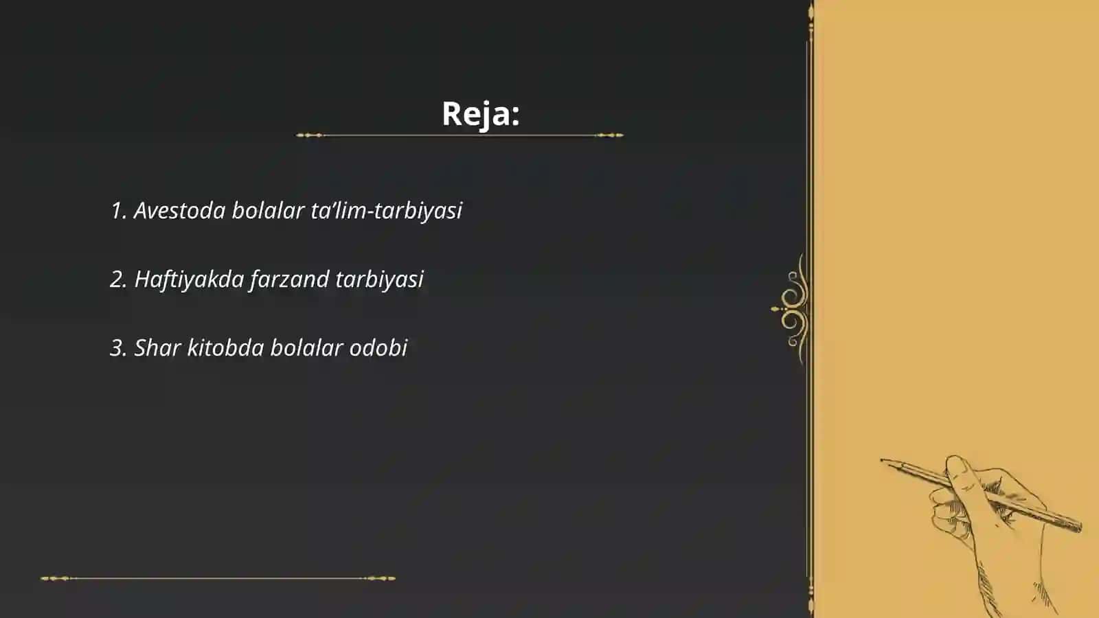 Avestoda bolalar ta’lim-tarbiyasi 2