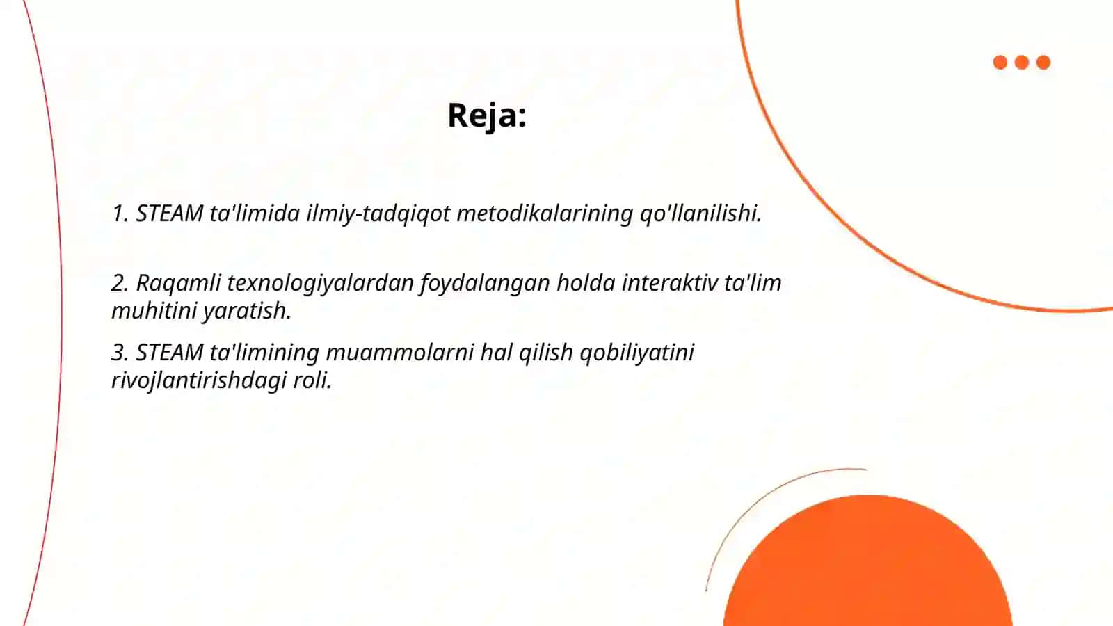 STEAM taʻlim texnologiyasi talablari 2