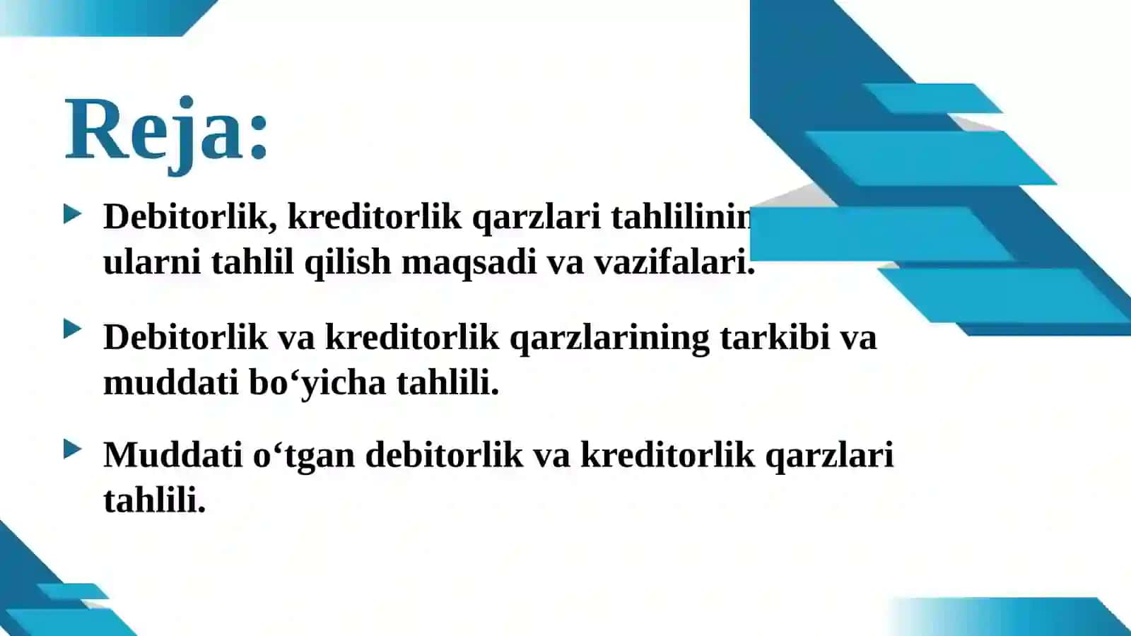 Debitorlik va kreditorlik qarzlari 2