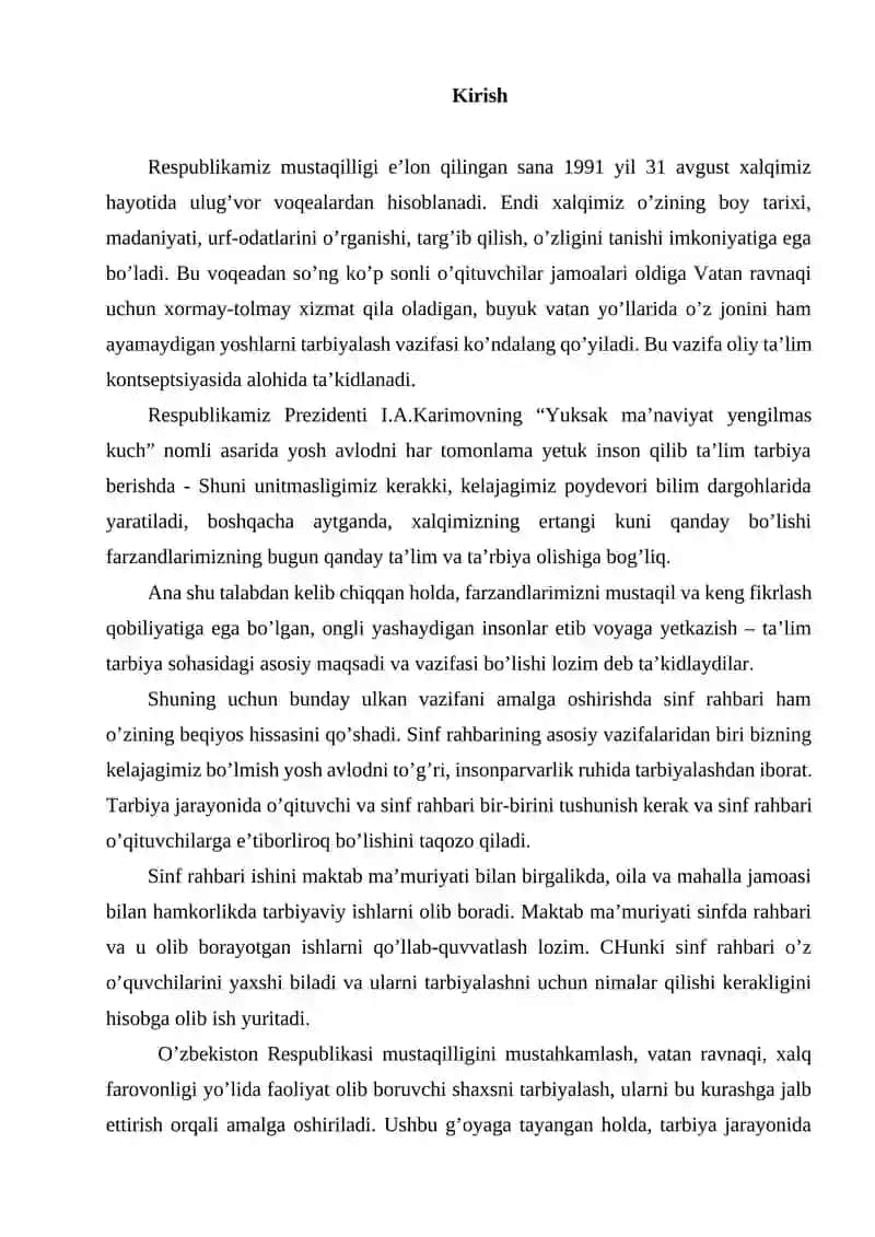 Sinfdan tashqari tarbiyaviy ishlarning mazmuni, shakli va metodlari 2