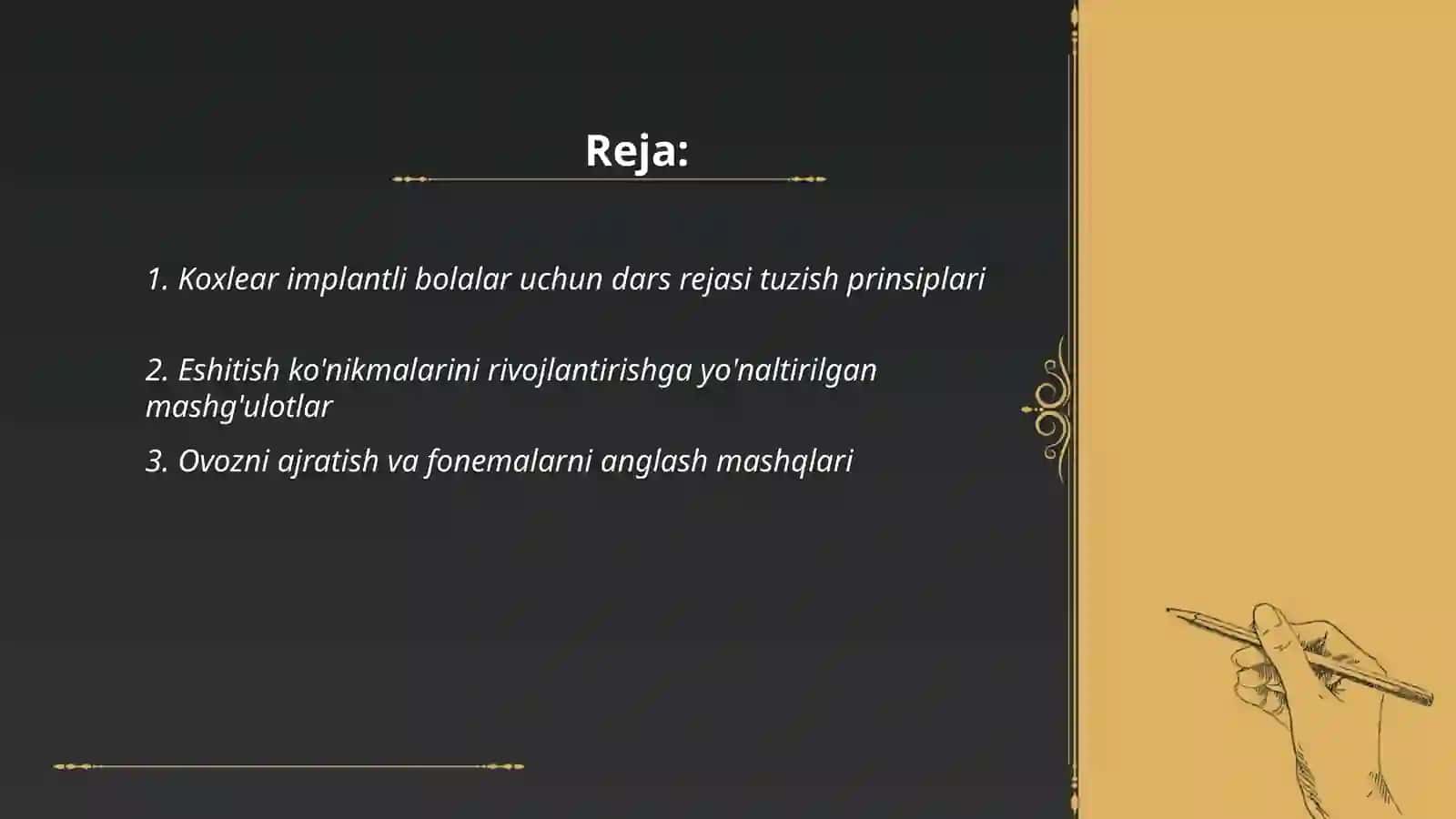 Koxlear bolalar uchun dars ishlanmasi 2