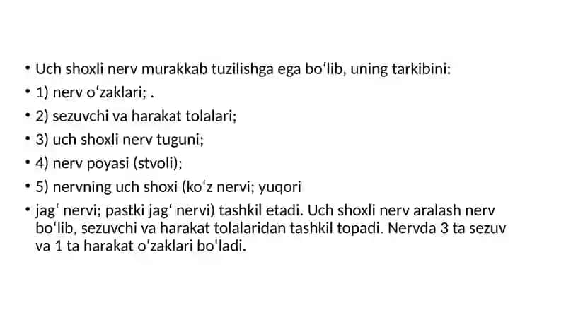 bosh miya nervlari 5-juft nerv 2
