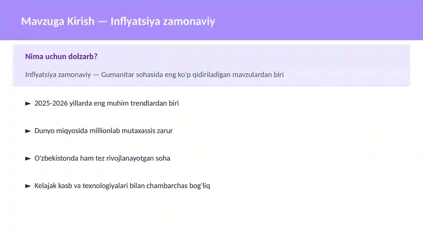 Inflyatsiya zamonaviy 2