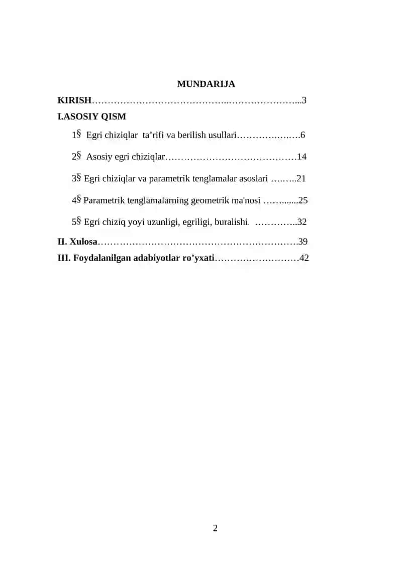 Parametrik tenglamalar bilan berilgan egri    chiziqlarni  chizish 2