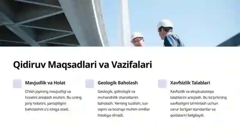 Ko'prikli O'tish Joylarini Texnik Qidiruvi 2