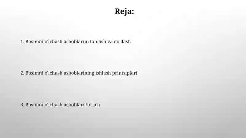 Bosim oʻlchash vositalari 2
