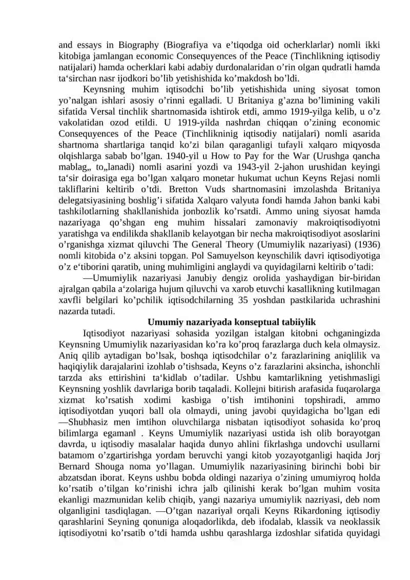 KEYNS VA KEYNSCHILIK TA’LIMOTI 2