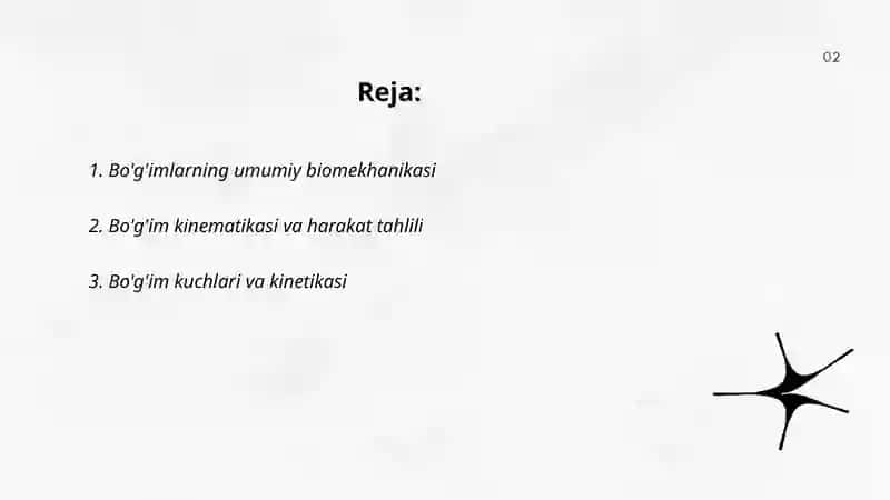 Bo'g'imlarning umumiy biomekhanikasi 2