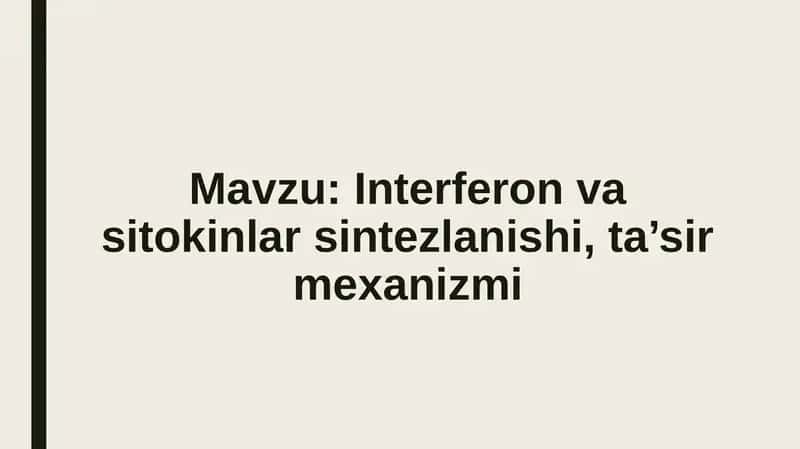 Interferon va Sitokinlar 2