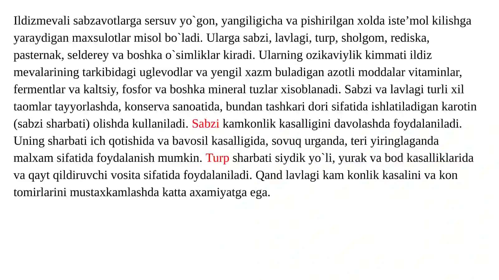 Ildiz mevalarning shifobaxshlik xususiyatlari 2