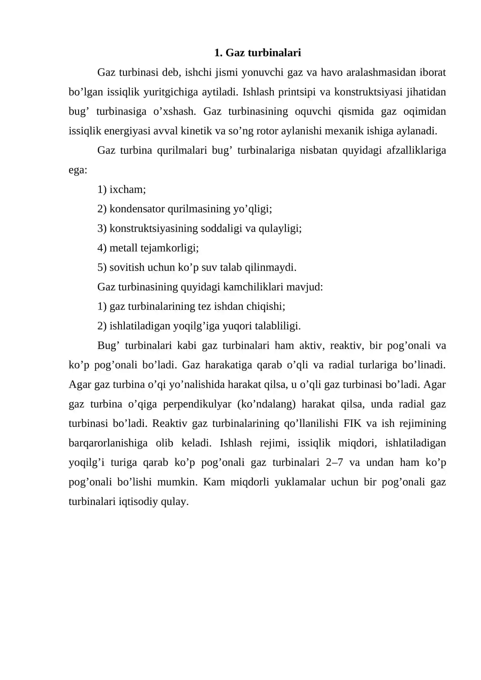 Gaz turbina qurilmalari 2