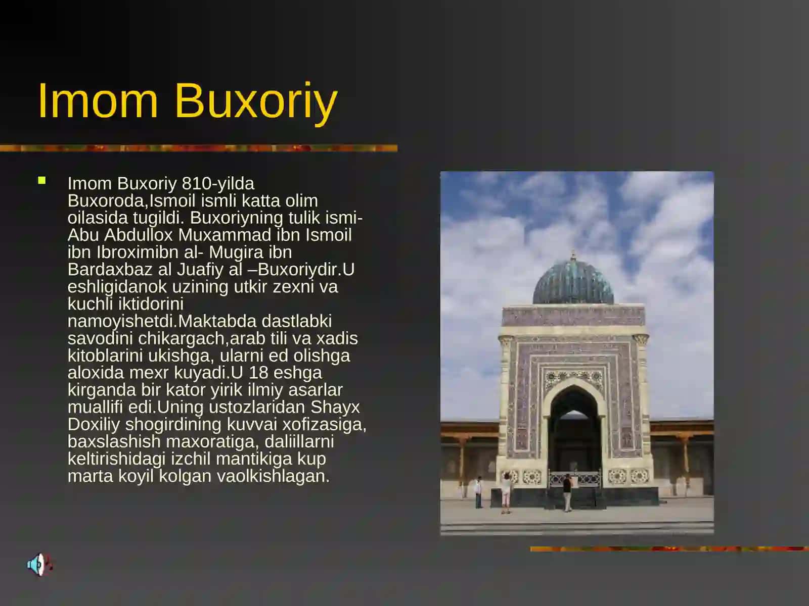 IMOM AL-BUXORIY BUYUK MUXADDIS ALLOMA 2