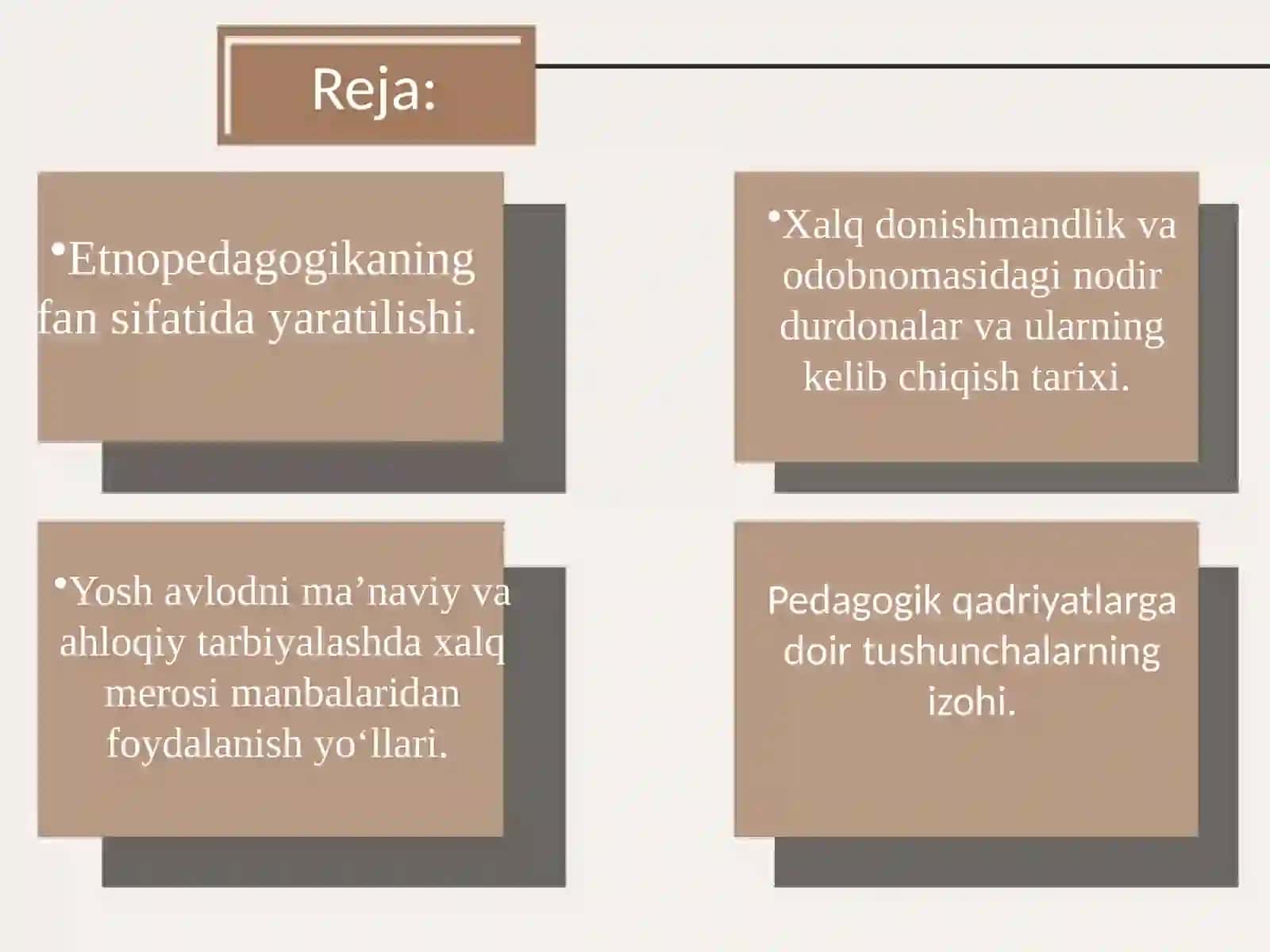Etnopedagogika tushunchasi.
Madaniy avtobiografiya 2