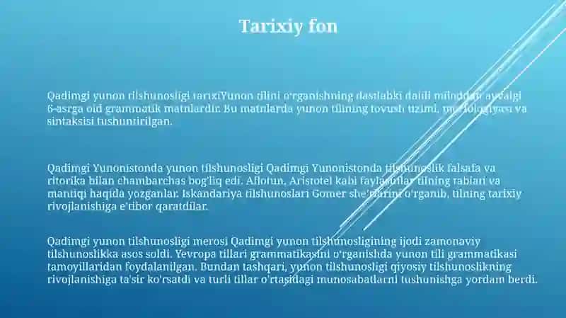 Antik DavrdaYunonTilshunosligi 2
