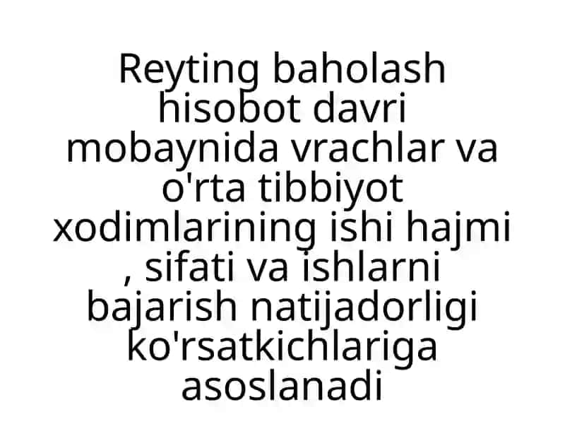 Birlamchi Tibbiy Reyting Baholash 2