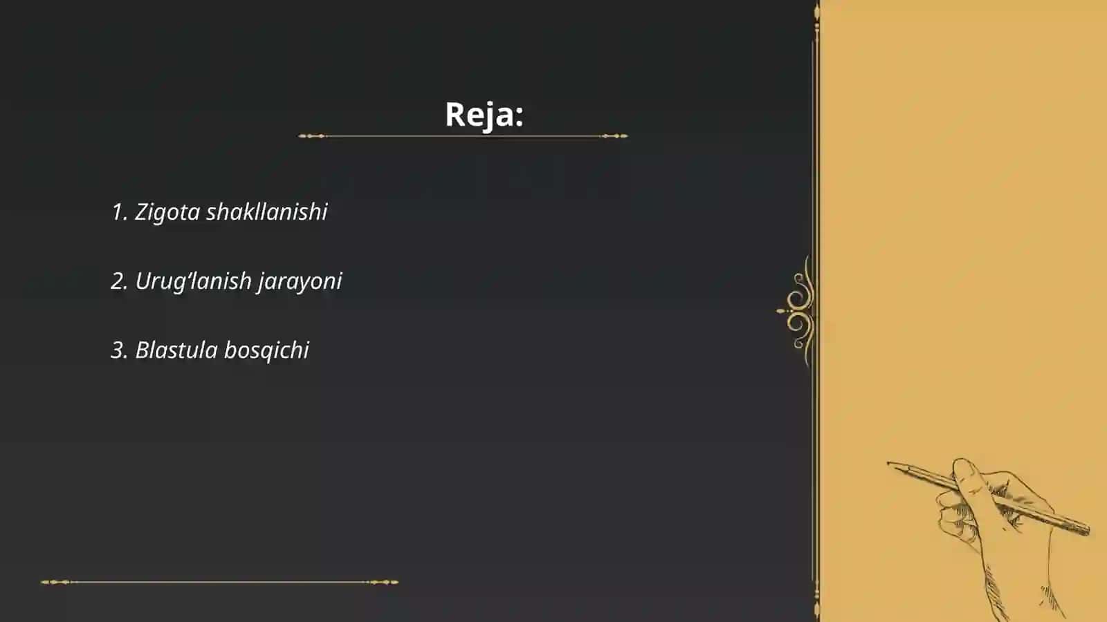 ZIGOTA VA EMBRION DAVRI 2